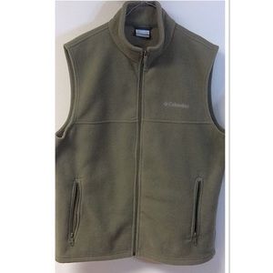 COLUMBIA LIGHT OLIVE GREEN FLEECE FULL ZIP VEST